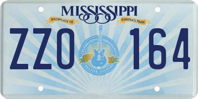 MS license plate ZZO164