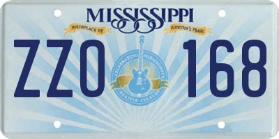 MS license plate ZZO168