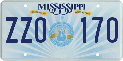 MS license plate ZZO170