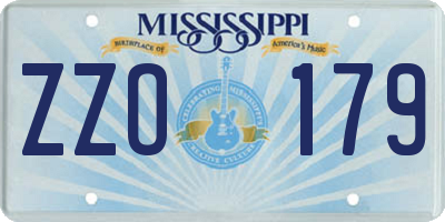 MS license plate ZZO179