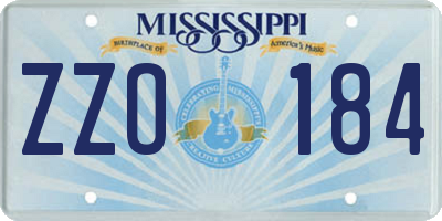 MS license plate ZZO184