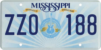 MS license plate ZZO188