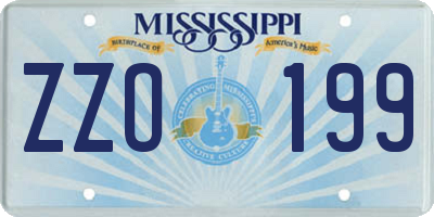 MS license plate ZZO199