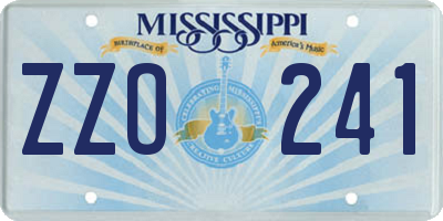 MS license plate ZZO241