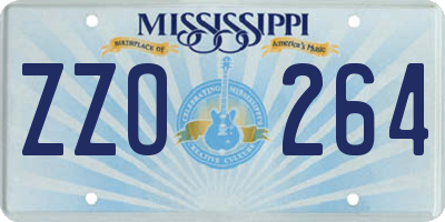 MS license plate ZZO264