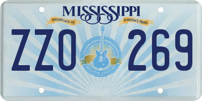 MS license plate ZZO269