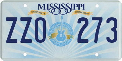 MS license plate ZZO273