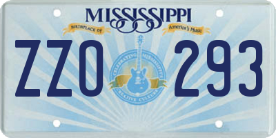 MS license plate ZZO293