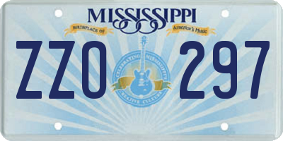 MS license plate ZZO297