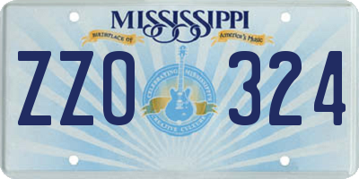 MS license plate ZZO324