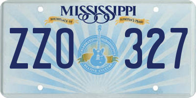 MS license plate ZZO327