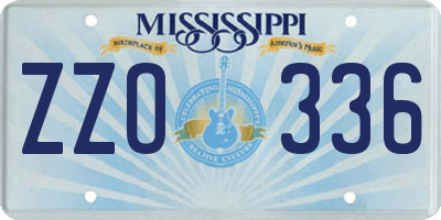 MS license plate ZZO336