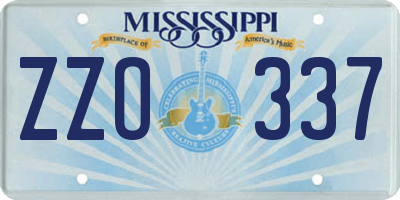 MS license plate ZZO337