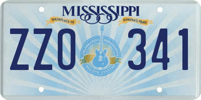 MS license plate ZZO341