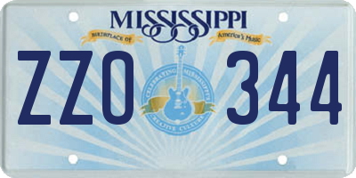 MS license plate ZZO344