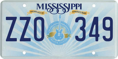 MS license plate ZZO349