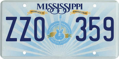 MS license plate ZZO359