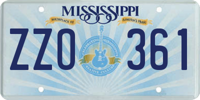 MS license plate ZZO361