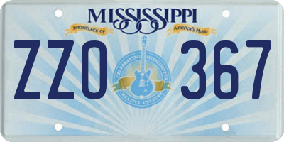 MS license plate ZZO367