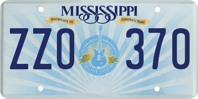 MS license plate ZZO370
