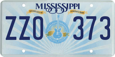 MS license plate ZZO373