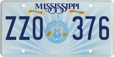 MS license plate ZZO376