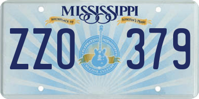 MS license plate ZZO379