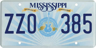 MS license plate ZZO385