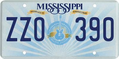 MS license plate ZZO390