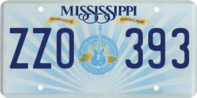 MS license plate ZZO393