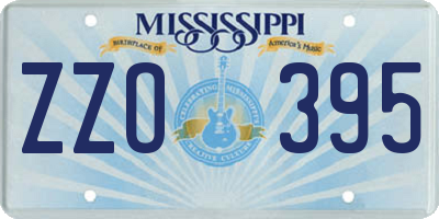 MS license plate ZZO395