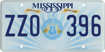 MS license plate ZZO396