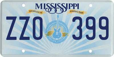 MS license plate ZZO399