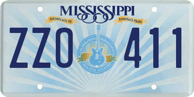 MS license plate ZZO411
