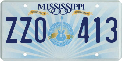 MS license plate ZZO413