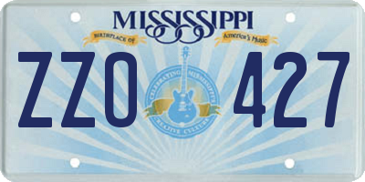 MS license plate ZZO427