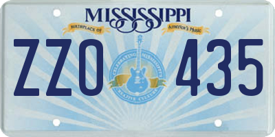 MS license plate ZZO435