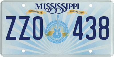 MS license plate ZZO438