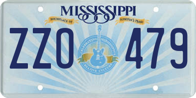 MS license plate ZZO479