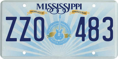 MS license plate ZZO483