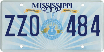 MS license plate ZZO484