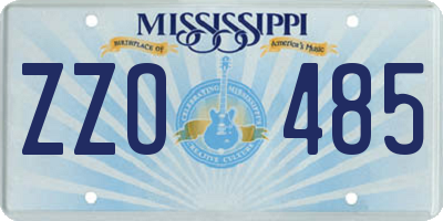 MS license plate ZZO485