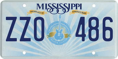 MS license plate ZZO486