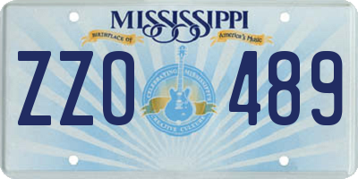 MS license plate ZZO489