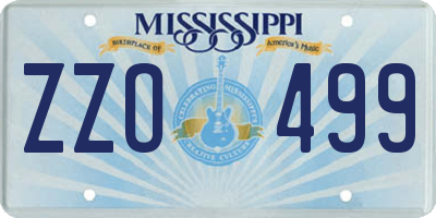 MS license plate ZZO499