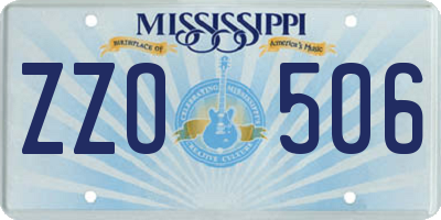 MS license plate ZZO506