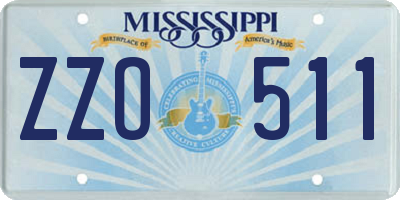 MS license plate ZZO511