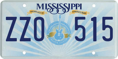 MS license plate ZZO515