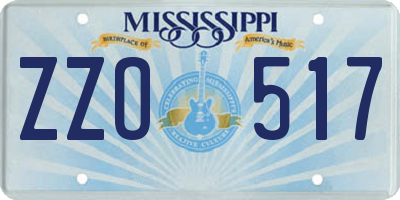MS license plate ZZO517