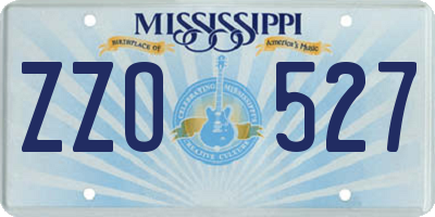 MS license plate ZZO527